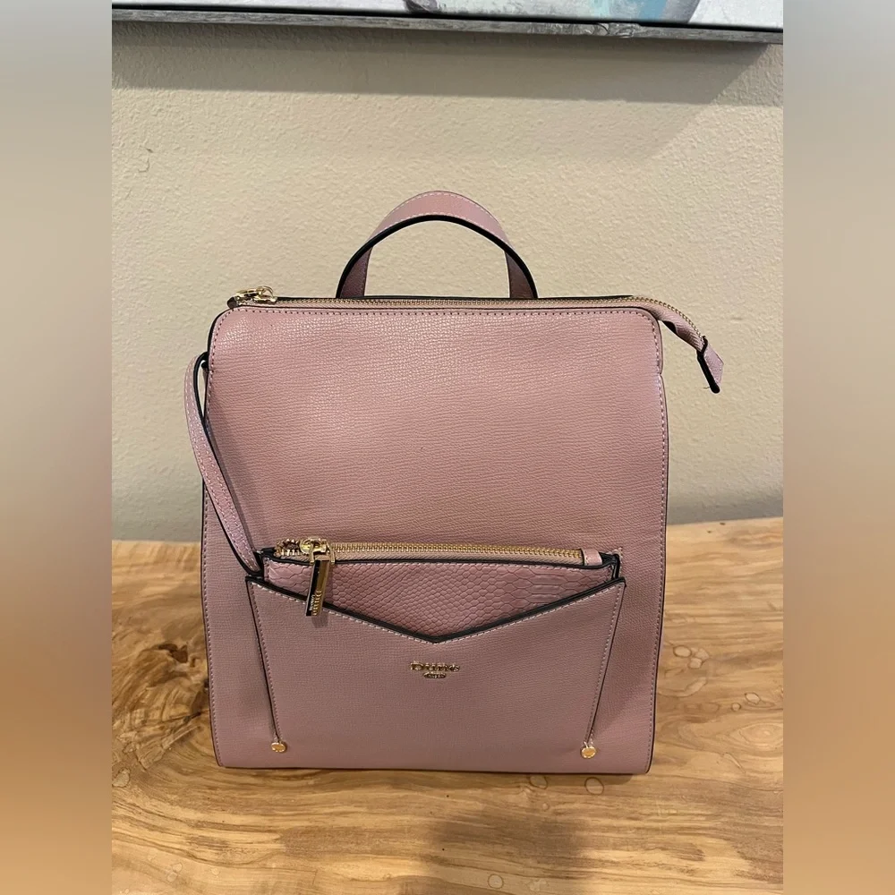 Dune London Muave Convertible Backpack with Gold Accents